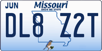 MO license plate DL8Z2T