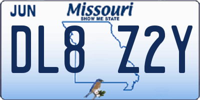 MO license plate DL8Z2Y