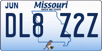 MO license plate DL8Z2Z