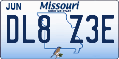 MO license plate DL8Z3E