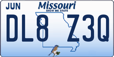 MO license plate DL8Z3Q