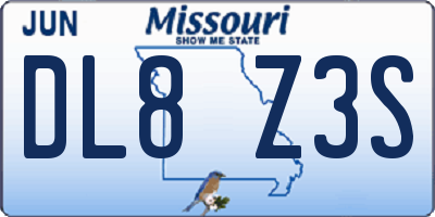 MO license plate DL8Z3S