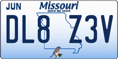 MO license plate DL8Z3V