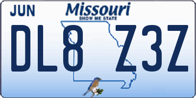 MO license plate DL8Z3Z
