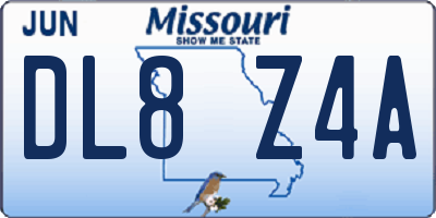 MO license plate DL8Z4A
