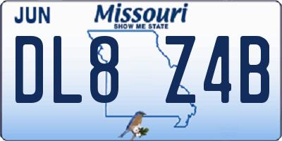 MO license plate DL8Z4B