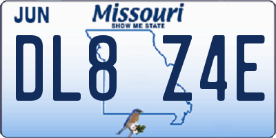 MO license plate DL8Z4E