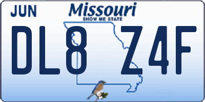 MO license plate DL8Z4F