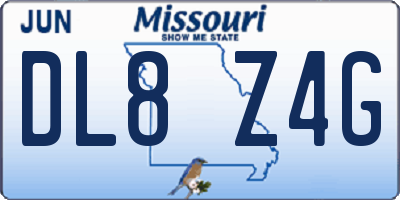 MO license plate DL8Z4G