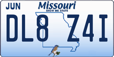 MO license plate DL8Z4I