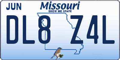 MO license plate DL8Z4L