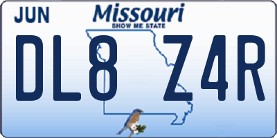 MO license plate DL8Z4R