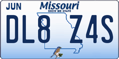 MO license plate DL8Z4S