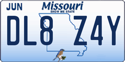 MO license plate DL8Z4Y