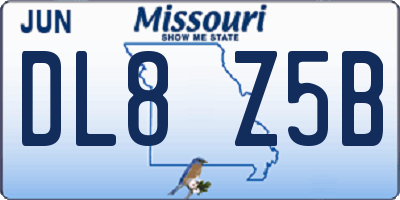 MO license plate DL8Z5B