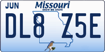MO license plate DL8Z5E
