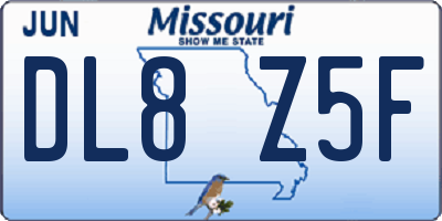 MO license plate DL8Z5F