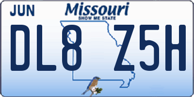 MO license plate DL8Z5H