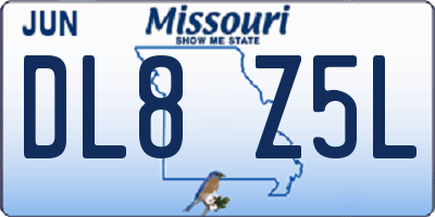 MO license plate DL8Z5L