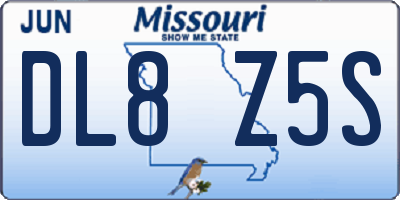 MO license plate DL8Z5S