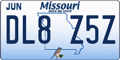 MO license plate DL8Z5Z
