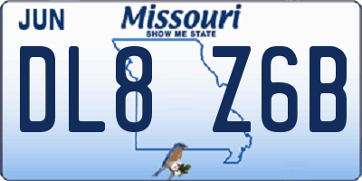 MO license plate DL8Z6B