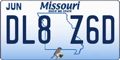 MO license plate DL8Z6D