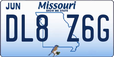 MO license plate DL8Z6G