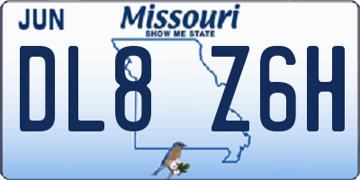 MO license plate DL8Z6H