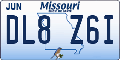 MO license plate DL8Z6I