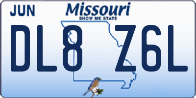 MO license plate DL8Z6L