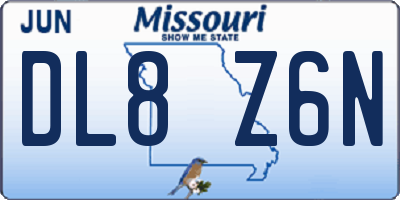 MO license plate DL8Z6N