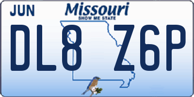 MO license plate DL8Z6P
