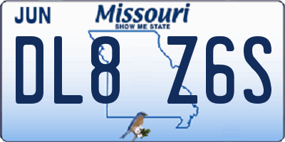 MO license plate DL8Z6S