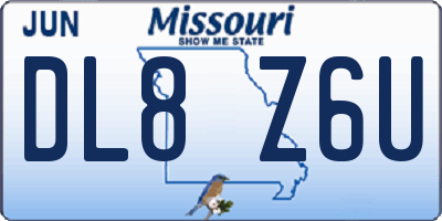 MO license plate DL8Z6U
