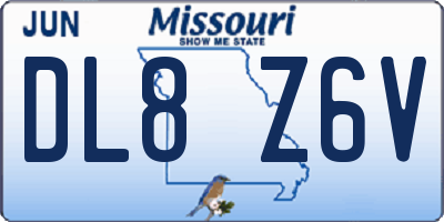 MO license plate DL8Z6V