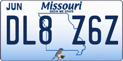 MO license plate DL8Z6Z