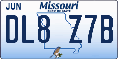 MO license plate DL8Z7B