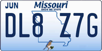 MO license plate DL8Z7G