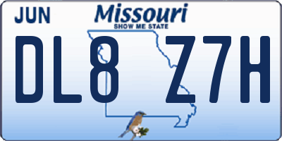 MO license plate DL8Z7H