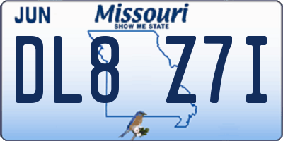 MO license plate DL8Z7I
