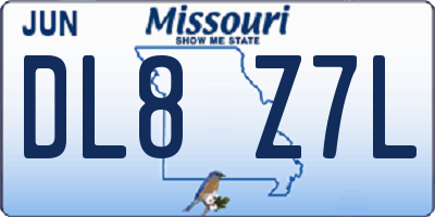 MO license plate DL8Z7L