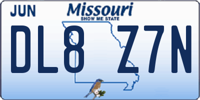 MO license plate DL8Z7N