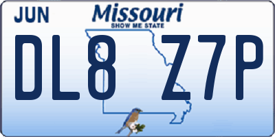MO license plate DL8Z7P
