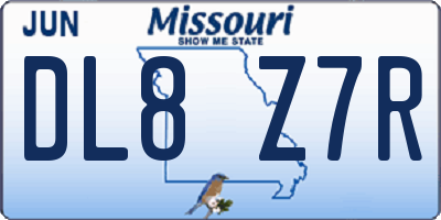 MO license plate DL8Z7R