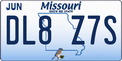 MO license plate DL8Z7S