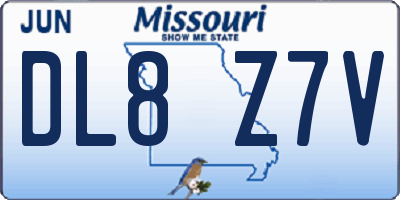 MO license plate DL8Z7V