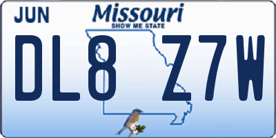 MO license plate DL8Z7W