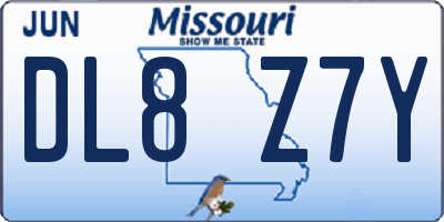 MO license plate DL8Z7Y