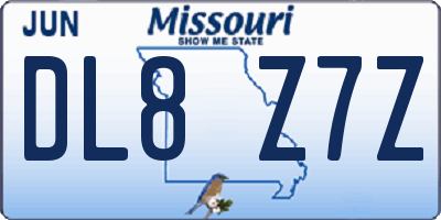MO license plate DL8Z7Z